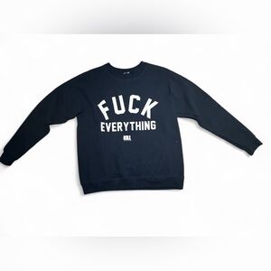 Y2K Blue F*ck Everything Mens Small 100% Cotton
